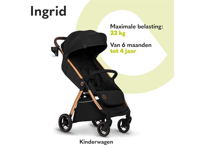 Lionelo ingrid kinderwagen tot 22 kg van 6 maanden tot 4 jaar zwart - afbeelding 4 van  5