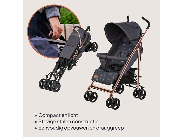 Lionelo lichtgewicht compacte buggy elia tot 15 kg met ligstand grijs - afbeelding 4 van  5