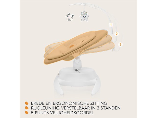 Lionelo mell schommelstoel voor baby 360 verstelbaar met 5 snelheden - afbeelding 4 van  6