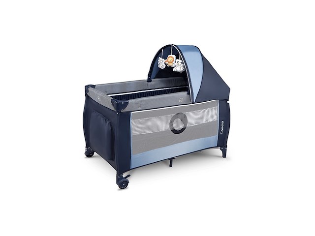 Lionelo sven plus 2 in 1 meegroeibed & campingbedje blue navy - afbeelding 1 van  3