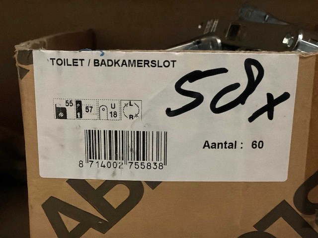 Lips toilet / badkamerslot (58x) - afbeelding 5 van  5