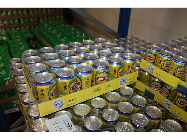 Lipton ice-tea lemon. 54 trays a 24 blikken 0,33l. totaal 1296 blikken. tht 2-2026. bod is inclusief 194,4 ... - afbeelding 2 van  2