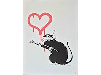 Litho banksy ‘love rat’ - afbeelding 1 van  3