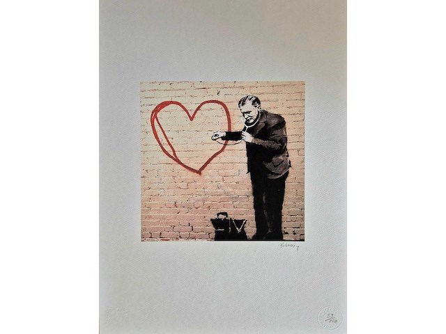 Litho banksy ‘peace love doctor’ - afbeelding 2 van  4
