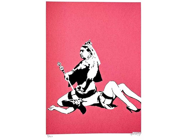Litho banksy ‘queen victoria’ - afbeelding 1 van  4