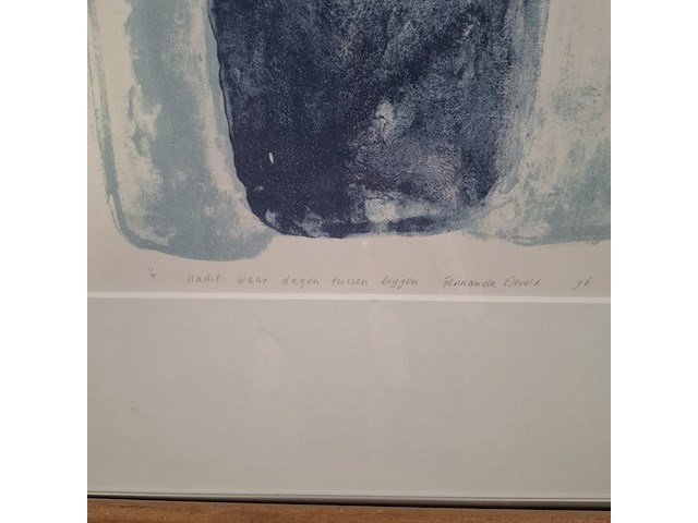 Litho, fernanda eleveld, nacht waar dagen tussen liggen 1/5, 1996 - afbeelding 5 van  8