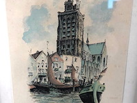 Litho grote kerk (of onze-lieve-vrouwekerk) in dordrecht - afbeelding 2 van  5