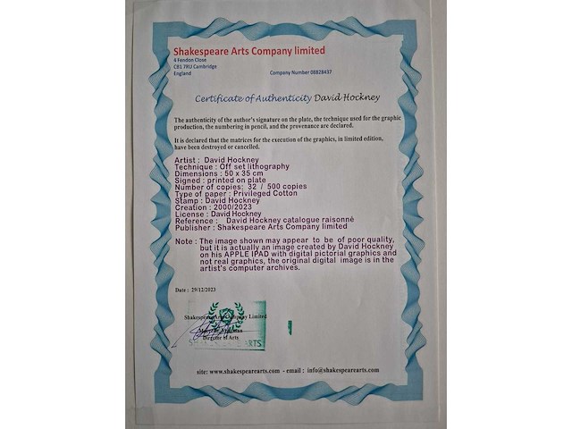 Litho hockney - afbeelding 4 van  4