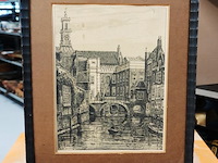 Litho van de binnenstad van dordrecht - afbeelding 1 van  5