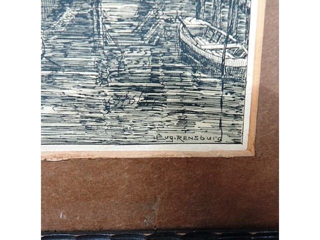 Litho van de binnenstad van dordrecht - afbeelding 3 van  5