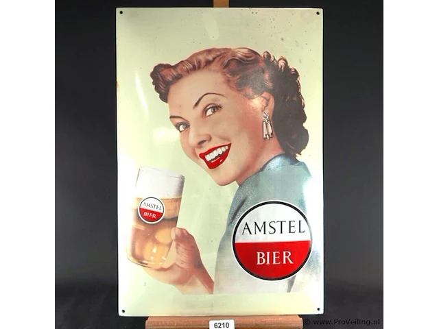 Lithografie reclamebord amstel bier - afbeelding 1 van  5