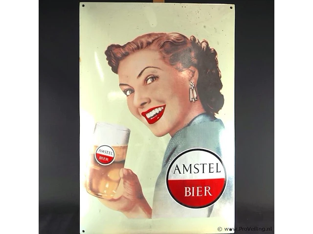 Lithografie reclamebord amstel bier - afbeelding 2 van  5
