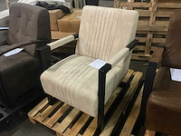 Livia beige stripe fauteuil - afbeelding 1 van  8