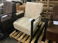 Livia beige stripe fauteuil - afbeelding 2 van  8