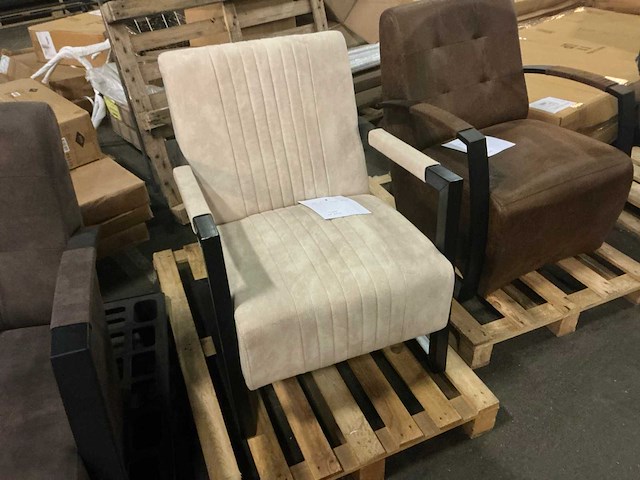 Livia beige stripe fauteuil - afbeelding 4 van  8