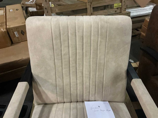 Livia beige stripe fauteuil - afbeelding 5 van  8