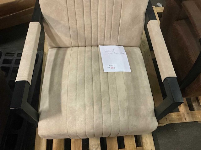 Livia beige stripe fauteuil - afbeelding 6 van  8