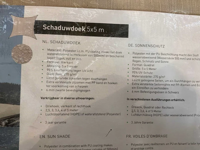 Livin outdoor livigno schaduwdoek - afbeelding 4 van  4