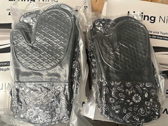 Living nine pannenlappen ovenwanten set, hittebestendig tot 350 graden (10x) - afbeelding 2 van  6