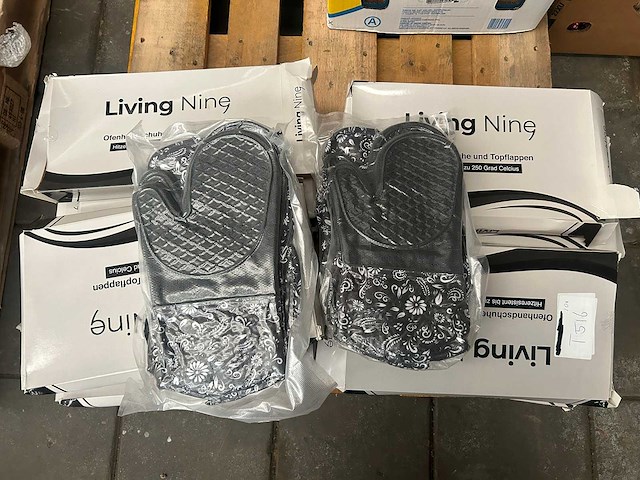 Living nine pannenlappen ovenwanten set, hittebestendig tot 350 graden (10x) - afbeelding 4 van  6