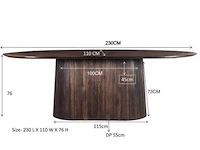 Livingfurn salvator ovale eetkamertafel - 230cm - afbeelding 3 van  11