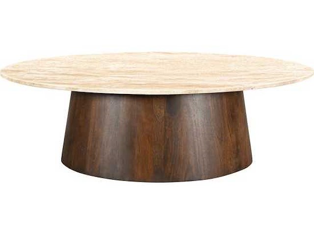 Livingfurn valentino oval 120cm travertin salontafel - afbeelding 1 van  5