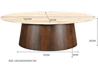 Livingfurn valentino oval 120cm travertin salontafel - afbeelding 3 van  5