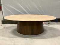 Livingfurn valentino oval 120cm travertin salontafel - afbeelding 4 van  5