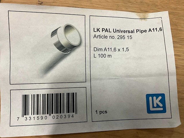 Lk pal a11,6 partij universele installatiebuis - afbeelding 4 van  4