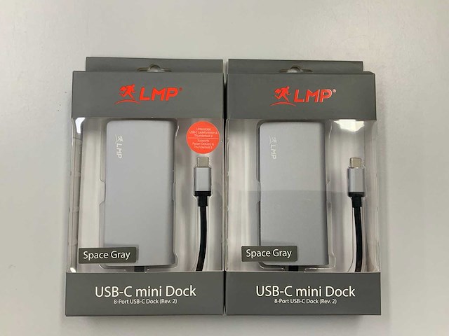 Lmp 8-port usb-c mini dock space gray (2x) - afbeelding 1 van  2