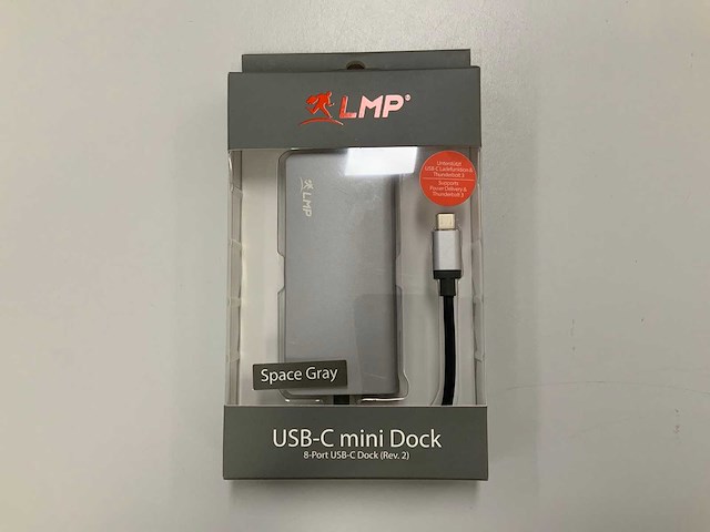 Lmp 8-port usb-c mini dock space gray - afbeelding 1 van  2