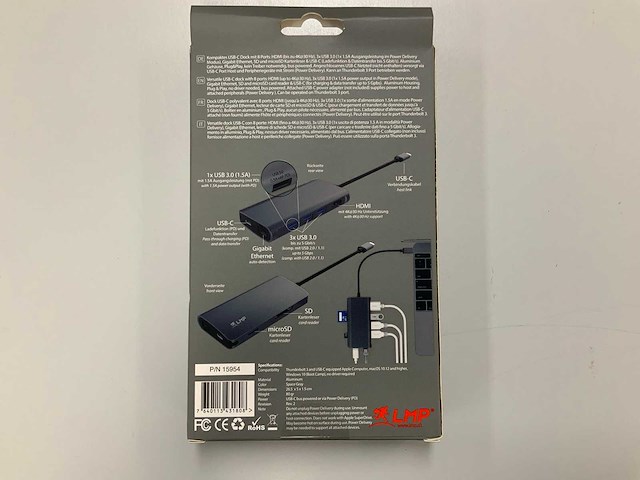 Lmp 8-port usb-c mini dock space gray - afbeelding 2 van  2