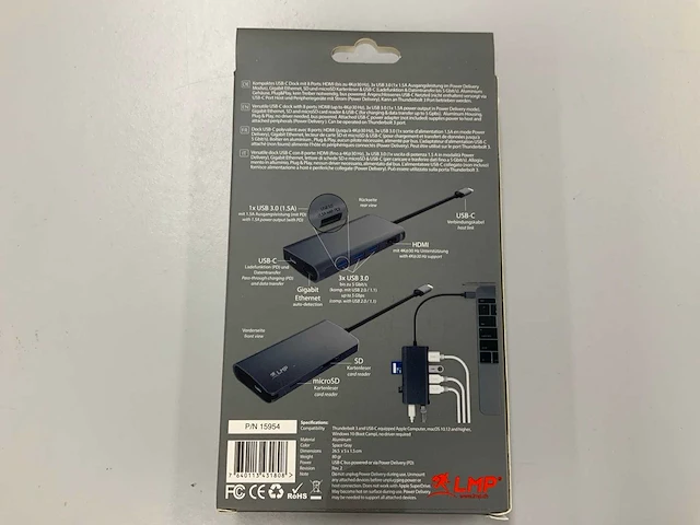 Lmp usb-c 8-port mini dock - afbeelding 2 van  2