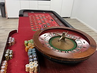 ( locatie delfzijl ) vintage professioneel roulettewiel (ca. 82cm) + tafel en fiches , caro paris - afbeelding 5 van  8