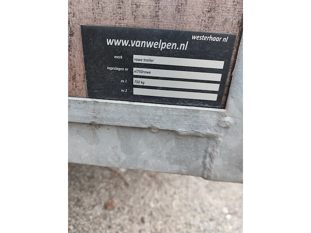 (locatie groningen) bagagewagen rowe trailer, xl750rowe - afbeelding 6 van  6