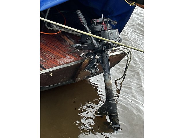 (locatie groningen) houten zeilboot, gmc, incl. buitenboordmotor - afbeelding 5 van  6