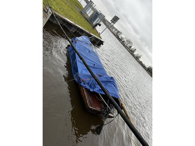 (locatie groningen) houten zeilboot, gmc, incl. buitenboordmotor - afbeelding 6 van  6