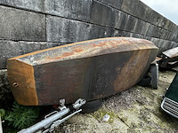 (locatie groningen) stalen boot, praam - afbeelding 1 van  2