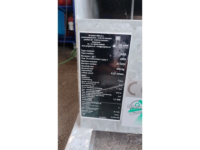 (locatie raalte) kantelbare staaldraadlift, de jong, a32l, 2009 - afbeelding 12 van  22