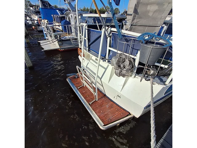 (locatie sint nicolaasga) klassieke stalen motorkruiser, "blauwe reiger", incl. boottrailer - afbeelding 14 van  154