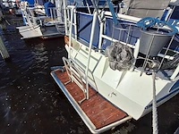 (locatie sint nicolaasga) klassieke stalen motorkruiser, "blauwe reiger", incl. boottrailer - afbeelding 14 van  154