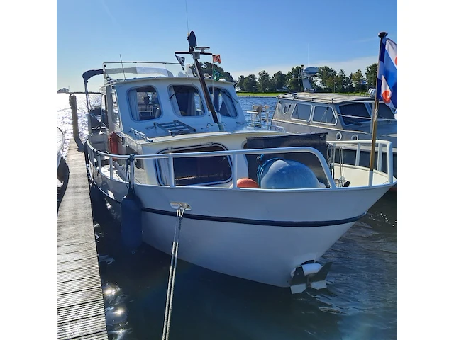 (locatie sint nicolaasga) klassieke stalen motorkruiser, "blauwe reiger", incl. boottrailer - afbeelding 20 van  154