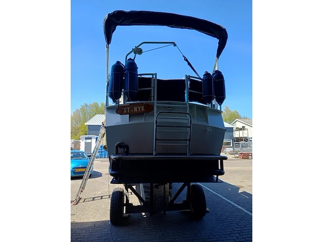(locatie sint nicolaasga) klassieke stalen motorkruiser, "blauwe reiger", incl. boottrailer - afbeelding 56 van  154