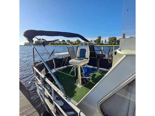 (locatie sint nicolaasga) klassieke stalen motorkruiser, "blauwe reiger", incl. boottrailer - afbeelding 46 van  154