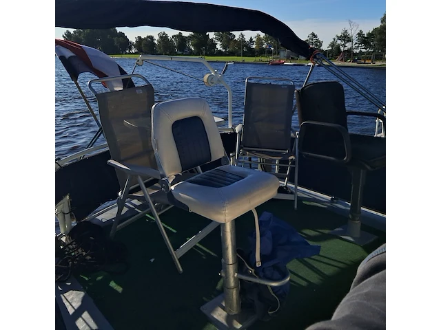 (locatie sint nicolaasga) klassieke stalen motorkruiser, "blauwe reiger", incl. boottrailer - afbeelding 57 van  154