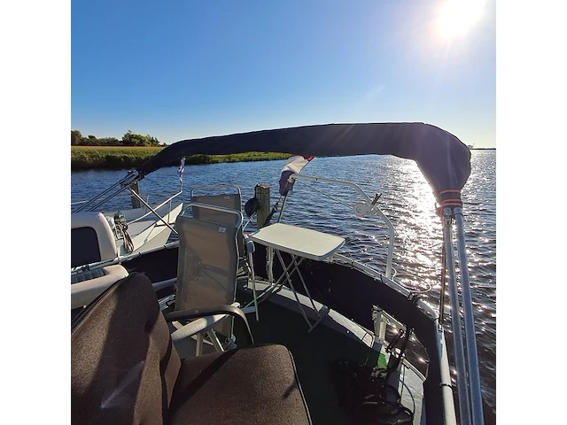(locatie sint nicolaasga) klassieke stalen motorkruiser, "blauwe reiger", incl. boottrailer - afbeelding 75 van  154