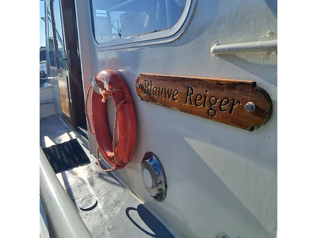 (locatie sint nicolaasga) klassieke stalen motorkruiser, "blauwe reiger", incl. boottrailer - afbeelding 92 van  154