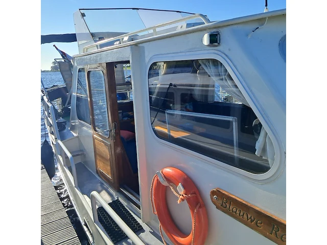 (locatie sint nicolaasga) klassieke stalen motorkruiser, "blauwe reiger", incl. boottrailer - afbeelding 93 van  154