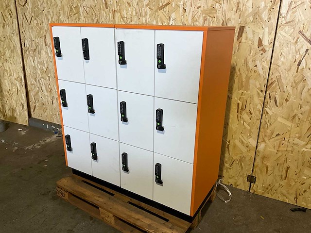 Lockerkast 125x54x133cm v.v. 12 lockers met cijferslot - afbeelding 1 van  4