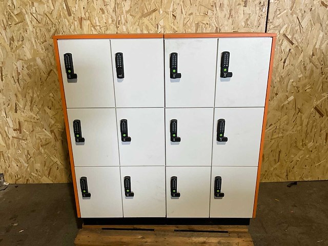 Lockerkast 125x54x133cm v.v. 12 lockers met cijferslot - afbeelding 2 van  4